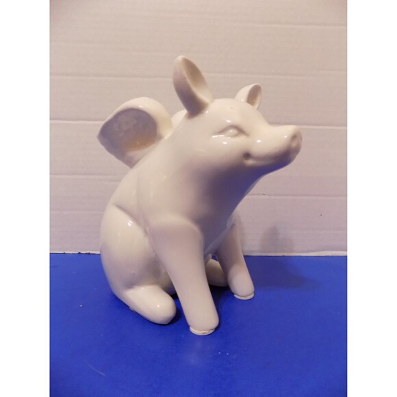 NEW Ceramic Flying Pig Figurine Statue Rustic Country Decor - Picture 2 of 4